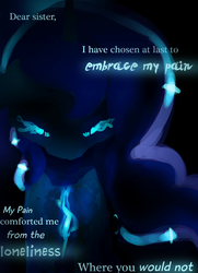 Size: 1400x1932 | Tagged: safe, artist:darkflame75, princess luna, lunadoodle, g4, female, glowing eyes, looking at you, solo, text