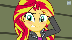 Size: 1920x1080 | Tagged: safe, screencap, sunset shimmer, equestria girls, g4, my little pony equestria girls: rainbow rocks, blushing, female, looking at you, solo