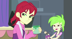 Size: 853x471 | Tagged: safe, screencap, cherry crash, nolan north, equestria girls, g4, my little pony equestria girls: rainbow rocks, background human, glare