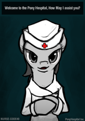 Size: 500x714 | Tagged: safe, artist:ponyhospital, oc, oc only, oc:nurse code-49, female, nurse, pony hospital, solo, tumblr