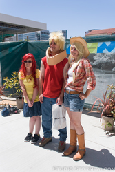 Size: 2336x3504 | Tagged: safe, apple bloom, applejack, human, g4, cosplay, high res, irl, irl human, photo