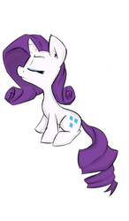 Size: 700x1200 | Tagged: safe, artist:macheteponies, part of a set, rarity, g4, atryl-ish, eyes closed, female, simple background, sitting, solo