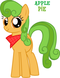 Size: 4250x5500 | Tagged: safe, perfect pie, earth pony, pony, g4, absurd resolution, apple family member, background pony, female, mare, neckerchief, recolor, simple background, solo, white background