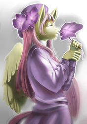 Size: 1000x1418 | Tagged: safe, artist:m@k, fluttershy, anthro, g4, female, pixiv, solo