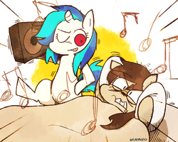 Size: 1200x960 | Tagged: safe, artist:gmrqor, dj pon-3, octavia melody, vinyl scratch, g4