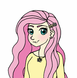 Size: 894x910 | Tagged: safe, artist:xmelodyheartsx, fluttershy, human, g4, female, humanized, solo