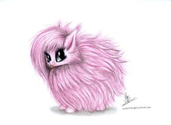 Size: 1024x744 | Tagged: safe, artist:kobra333, oc, oc only, oc:fluffle puff, simple background, solo, tongue out, traditional art