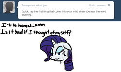 Size: 682x406 | Tagged: safe, artist:bambooharvester, rarity, g4, ask, female, rarity replies, solo, tumblr