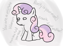 Size: 576x425 | Tagged: safe, artist:bambooharvester, sweetie belle, g4, ask, female, rarity replies, solo, tumblr