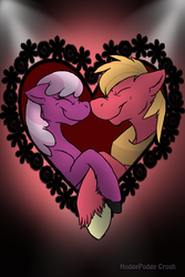 Size: 800x1200 | Tagged: safe, artist:pacificusdraco, big macintosh, cheerilee, earth pony, pony, g4, boop, eyes closed, floppy ears, holding hooves, male, nose wrinkle, noseboop, nuzzling, ship:cheerimac, shipping, smiling, stallion, straight, unshorn fetlocks