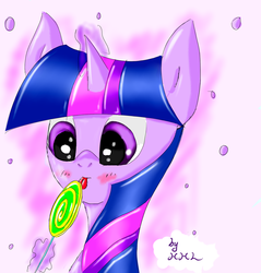 Size: 1024x1071 | Tagged: safe, artist:hhl-skylonelysnow, twilight sparkle, g4, female, lollipop, solo