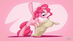 Size: 2560x1440 | Tagged: safe, artist:mysticalpha, madame leflour, pinkie pie, pony, g4, 16:9, bipedal, dancing, lollipop, wallpaper