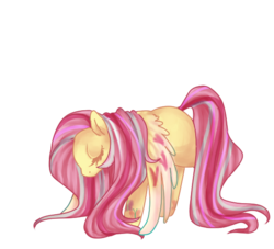 Size: 550x500 | Tagged: safe, artist:keroberoes, fluttershy, g4, female, rainbow power, solo