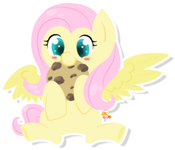 Size: 852x728 | Tagged: safe, artist:mochi--pon, fluttershy, g4, cookie, cute, female, filly, shyabetes, simple background, solo, transparent background