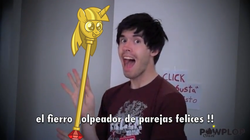 Size: 589x330 | Tagged: safe, artist:dragondaak, human, g4, german garmendia, holasoygerman, spanish, twilight scepter, youtube