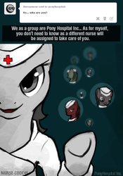 Size: 500x714 | Tagged: safe, artist:ponyhospital, oc, oc only, oc:nurse code-49, pony hospital, tumblr