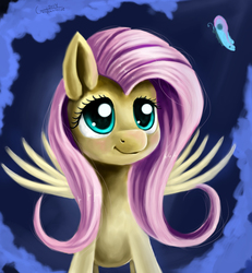 Size: 2500x2700 | Tagged: safe, artist:gusteaureeze, fluttershy, butterfly, g4, female, high res, portrait, solo