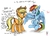 Size: 3345x2427 | Tagged: safe, artist:navigatoralligator, applejack, rainbow dash, earth pony, pegasus, pony, g4, anti-shipping, applejack the anti-shipper, boop, cowboy hat, female, hat, high res, lesbian, mare, rejection, ship:appledash, shipping, shipping denied, simple background, stetson, white background