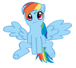 Size: 3100x2750 | Tagged: safe, artist:archive-alicorn, rainbow dash, pegasus, pony, g4, female, high res, looking up, mare, simple background, solo, spread wings, transparent background, wings