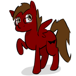 Size: 500x500 | Tagged: safe, artist:eggrole7, oc, oc only, oc:maroon, maroon, raised hoof, solo