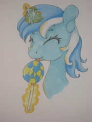 Size: 2304x3072 | Tagged: safe, artist:theorderofalisikus, lyra heartstrings, g4, high res, lollipop, traditional art