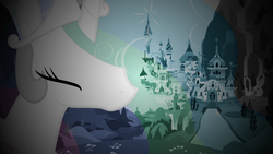 Size: 1920x1080 | Tagged: safe, artist:chadbeats, artist:powerpuncher, princess celestia, g4, canterlot castle, eyes closed, vector, wallpaper