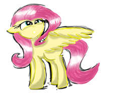 Size: 1280x1024 | Tagged: safe, artist:shinnydraw, fluttershy, pegasus, pony, g4, female, looking up, mare, simple background, solo, white background, wings