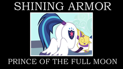 Size: 2000x1125 | Tagged: artist needed, safe, artist:mlp-silver-quill, shining armor, pony, g4, armor, butt, male, mooning, motivational poster, plot, prince shining armor, shieldbutt, solo, stallion, tail wrap, text