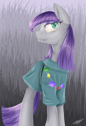 Size: 489x714 | Tagged: safe, artist:radpony123, maud pie, g4, female, rock candy necklace, smiling, solo