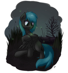 Size: 1861x2000 | Tagged: safe, artist:hieronymuswhite, oc, oc only, oc:night breeze, firefly (insect), pegasus, pony, night