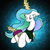 Size: 1002x1002 | Tagged: safe, artist:arthur9078, artist:joey darkmeat, princess celestia, pony, g4, clothes, comfort eating, crying, female, ice cream, magic, sad, short-sleeved sweater, solo, sweater