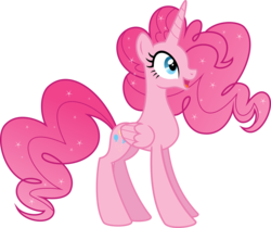 Size: 2697x2268 | Tagged: safe, artist:decprincess, pinkie pie, alicorn, pony, g4, alicornified, concave belly, ethereal mane, female, high res, mare, pinkiecorn, princess pinkie pie, race swap, simple background, slender, thin, transparent background, vector, xk-class end-of-the-world scenario