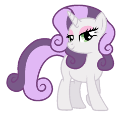 Size: 596x552 | Tagged: safe, artist:unoriginai, oc, oc only, pony, unicorn, commission, female, goddamnit unoriginai, magical lesbian spawn, mare, not rarity, offspring, parent:rarity, parent:sweetie belle, parents:raribelle, product of incest, simple background, solo, white background