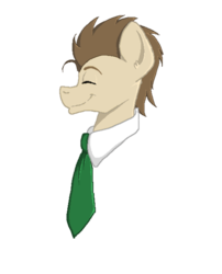 Size: 500x619 | Tagged: safe, artist:dunnowhattowrite, doctor whooves, time turner, g4, male, necktie, portrait, smiling, solo