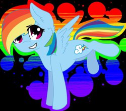 Size: 1024x908 | Tagged: safe, artist:blackdragon923, rainbow dash, g4, chibi, female, simple background, smiling, solo