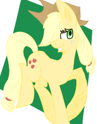 Size: 550x700 | Tagged: safe, artist:wafflemilu, applejack, g4, female, simple background, solo