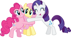 Size: 6687x3577 | Tagged: safe, artist:geonine, fluttershy, pinkie pie, rarity, g4, simple background, transparent background, vector