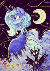 Size: 427x604 | Tagged: safe, artist:freesavanna, princess luna, g4, elements of harmony, s1 luna, traditional art