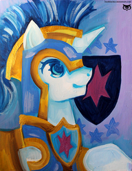 Size: 690x900 | Tagged: safe, artist:php174, shining armor, g4, male, portrait, solo, traditional art