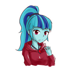 Size: 950x900 | Tagged: safe, artist:luciferamon, sonata dusk, equestria girls, g4, my little pony equestria girls: rainbow rocks, clothes, cute, female, gem, high ponytail, hoodie, jewelry, necklace, pendant, ponytail, simple background, siren gem, solo, sonatabetes, white background