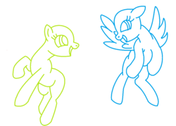 Size: 1000x715 | Tagged: safe, artist:rainbow-blast-pony, pegasus, pony, g4, base, couple, flying, happy, jumping, lineart, shipping