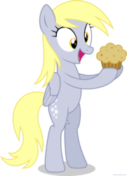 Size: 4036x5582 | Tagged: safe, artist:larsurus, derpy hooves, pony, g4, absurd resolution, bipedal, cute, derpabetes, female, muffin, simple background, solo, standing on two hooves, transparent background, vector