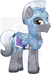 Size: 651x951 | Tagged: safe, artist:tambelon, oc, oc:sterling silver, crystal pony, pony, male, royal guard, stallion, watermark