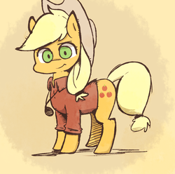 Size: 969x960 | Tagged: safe, artist:gmrqor, applejack, g4, clothes, female, shirt, solo
