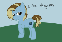 Size: 1748x1181 | Tagged: safe, earth pony, pony, luka magnotta, ponified, solo