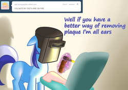 Size: 1000x700 | Tagged: safe, artist:dazko, minuette, oc, ask doctor colgate, g4, ask, tumblr