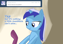 Size: 1000x700 | Tagged: safe, artist:dazko, minuette, ask doctor colgate, g4, ask, tumblr