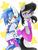 Size: 480x640 | Tagged: safe, artist:azurepicker, dj pon-3, octavia melody, vinyl scratch, semi-anthro, g4, clothes, equestria girls outfit