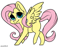 Size: 1000x796 | Tagged: safe, artist:amekel, fluttershy, g4, blank flank, female, no catchlights, solo