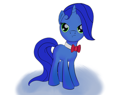 Size: 2048x1536 | Tagged: safe, artist:marshmallow, oc, oc only, pony, unicorn, blank flank, bowtie, solo